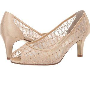 Adrianna Papell Nude Mesh Heel